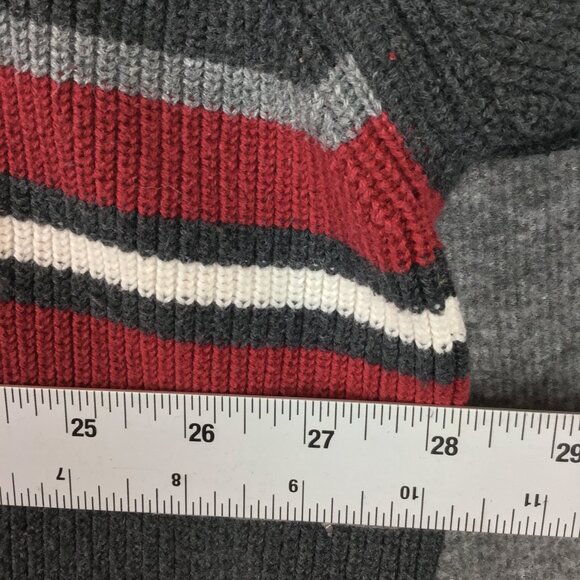 Y2K Eddie Bauer Quarter Zip Striped Pullover Sz XXL Ribbed Cotton Unisex - Picture 4 of 8